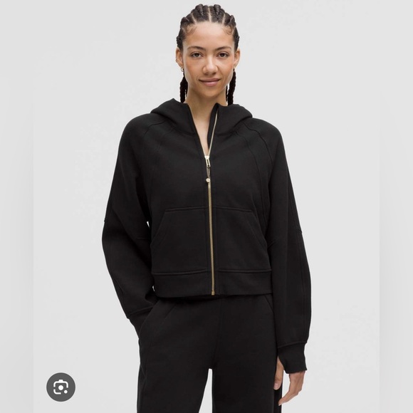 Auth. ✅ Lululemon Oversized Full Zip Scuba in “Black/Gold” Size XL/XXL 🖤💛 - Picture 10 of 11